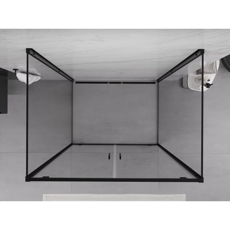 Mexen Exo-3S cabine de douche à 3 faces battante 100 x 70 cm, transparent, noire - 8182-100-070-70-00-3S