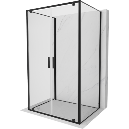 Mexen Exo-BR Duo 3S cabine de douche à 3 murs battants 90 x 75 cm, transparent, noir - 8182-090-075-70-00-3S
