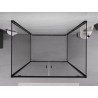 Mexen Exo-BR Duo 3S cabine de douche à 3 murs battants 90 x 75 cm, transparent, noir - 8182-090-075-70-00-3S
