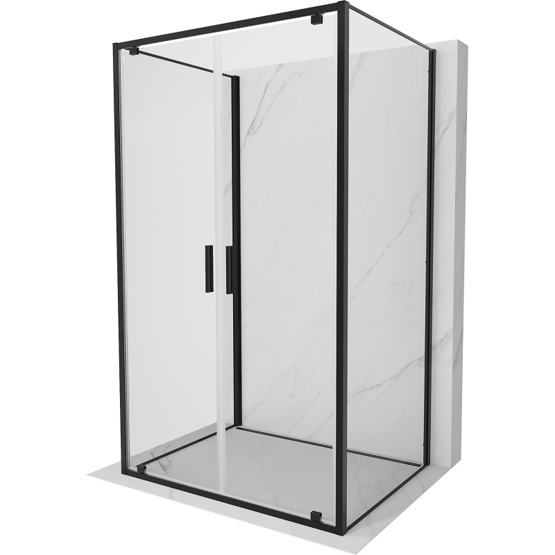 Mexen Exo-BR Duo 3S cabine de douche 3 parois pivotante 80 x 85 cm, transparent, noir - 8182-080-085-70-00-3S