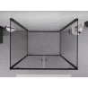 Mexen Exo-3S cabine de douche à 3 parois battante 120 x 95 cm, transparente, noire - 8182-120-095-70-00-3S