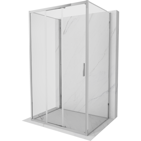 Mexen Exo-3S cabine de douche 3 parois coulissante 80 x 75 cm, transparent, chrome - 8153-080-075-01-00-3S