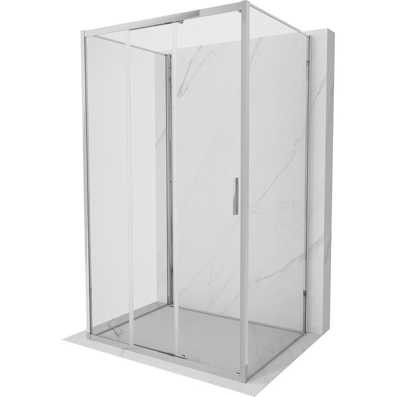 Mexen Exo-3S 3S cabine de douche coulissante à 3 faces 90 x 80 cm, transparent, chrome - 8153-090-080-01-00-3S