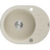 Mexen Kevin évier en granit 1 bac avec égouttoir 586 x 458 mm, beige, siphon chromé - 6517581005-69
