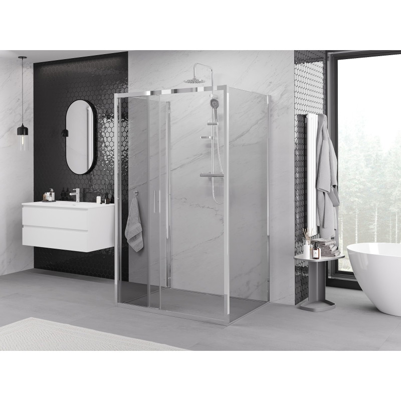 Mexen Exo-3S 3S cabine de douche 3-parois coulissante 100 x 85 cm, transparent, chrome - 8153-100-085-01-00-3S