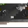 Mexen Kevin évier en granit à 1 cuve avec égouttoir 586 x 458 mm, Noir/ Argent métallique, siphon Chrome - 6517581005-73