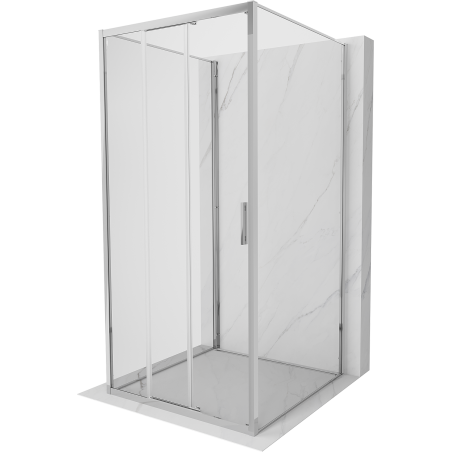 Mexen Exo-3S cabine de douche 3 côtés coulissante 100 x 100 cm, transparent, chrome - 8153-100-100-01-00-3S
