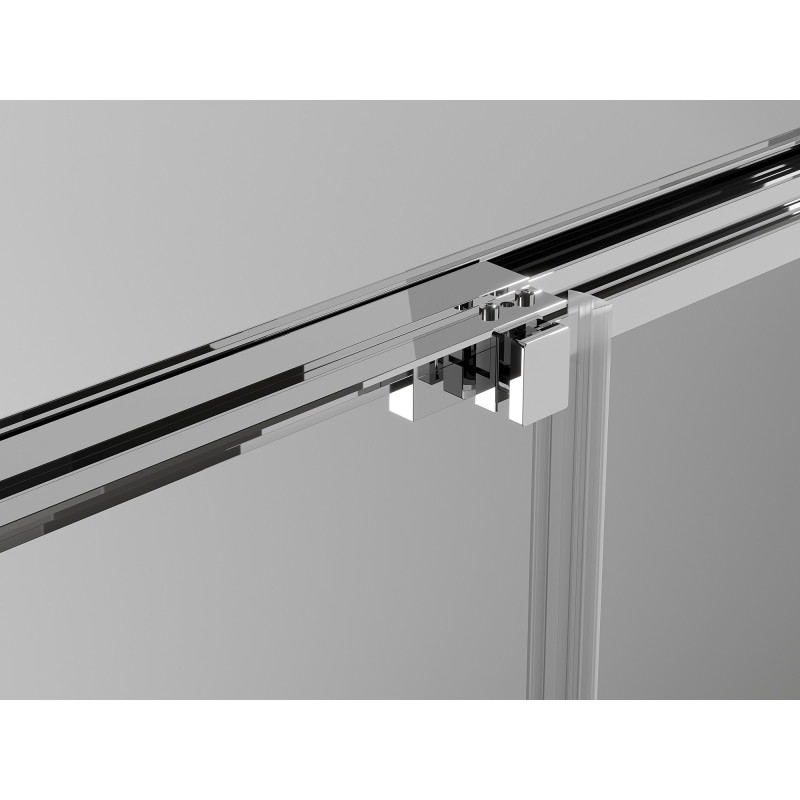 Mexen Exo-3S 3S cabine de douche 3 parois coulissante 100 x 100 cm, transparent, chromé - 8153-100-100-01-00-3S