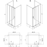 Mexen Exo-3S cabine de douche 3 parois coulissante 80 x 90 cm, transparent, chrome - 8153-080-090-01-00-3S