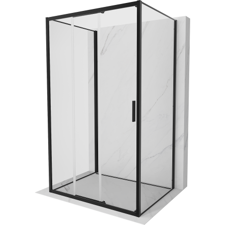 Mexen Exo-3S cabine de douche 3 parois coulissante 80 x 70 cm, transparent, noir - 8153-080-070-70-00-3S