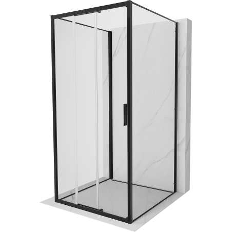 Mexen Exo-3S cabine de douche 3 parois coulissante 85 x 85 cm, transparent, noir - 8153-085-085-70-00-3S