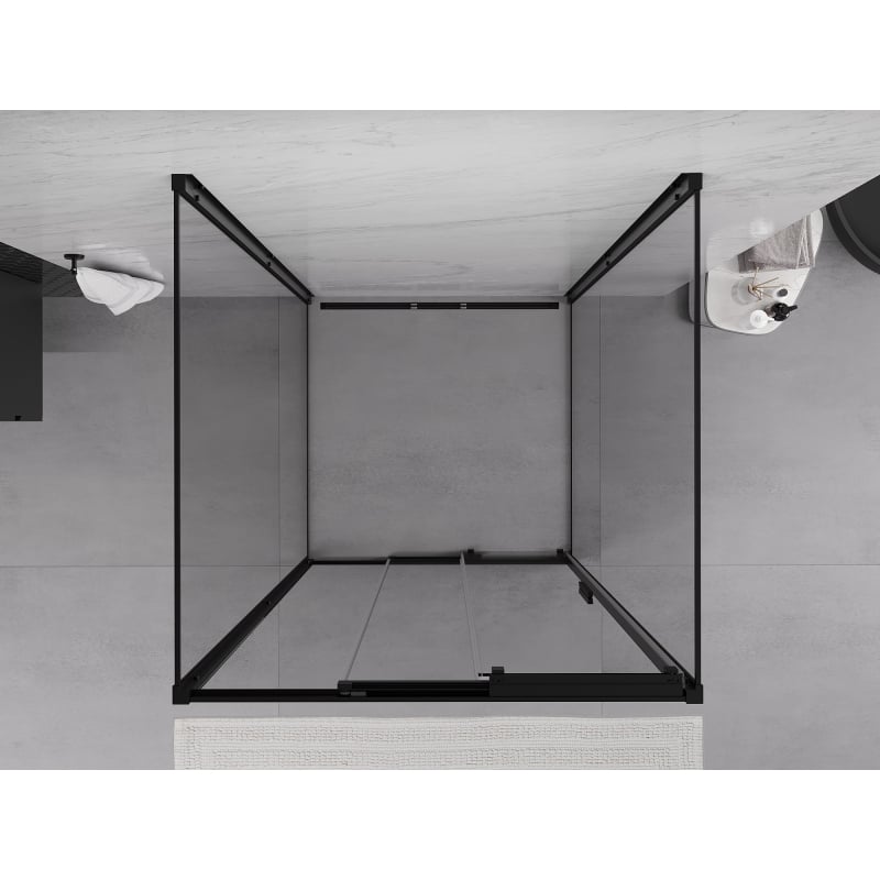 Mexen Exo-3S cabine de douche 3 parois coulissante 85 x 85 cm, transparent, noir - 8153-085-085-70-00-3S