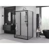 Mexen Exo-3S cabine de douche coulissante à 3 côtés 80 x 90 cm, transparent, noir - 8153-080-090-70-00-3S