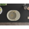 Mexen Kevin évier en granit à 1 bac avec égouttoir 586 x 458 mm, beige, siphon doré - 6517581005-69-G