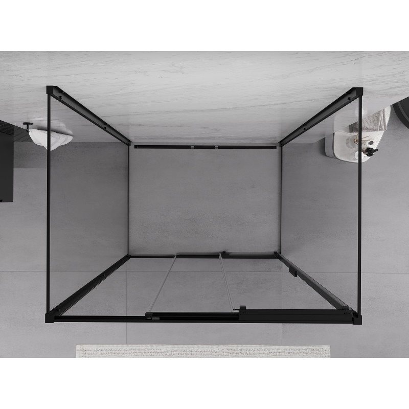 Mexen Exo-3S 3S cabine de douche 3 murs coulissante 85 x 95 cm, transparent, noir - 8153-085-095-70-00-3S