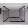 Mexen Exo-3S 3S cabine de douche 3 murs coulissante 85 x 95 cm, transparent, noir - 8153-085-095-70-00-3S