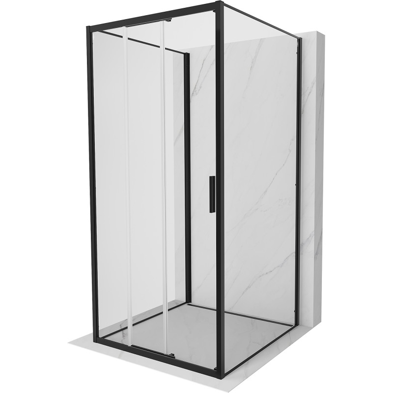 Mexen Exo-3S 3S cabine de douche à 3 parois coulissante 95 x 95 cm, transparent, noire - 8153-095-095-70-00-3S