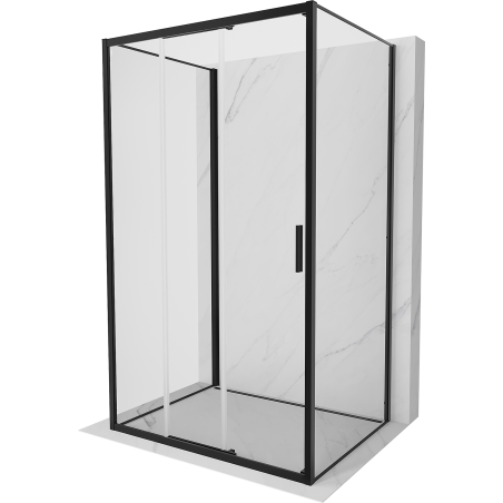 Mexen Exo-3S 3S cabine de douche coulissante 3 parois 90 x 100 cm, transparent, noir - 8153-090-100-70-00-3S
