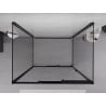 Mexen Exo-3S cabine de douche à 3 côtés coulissante 90 x 100 cm, transparente, noire - 8153-090-100-70-00-3S