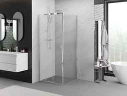 Mexen Exo-3S cabine de douche coulissante 80 x 80 cm, transparente, chromée - 8153-080-080-01-00
