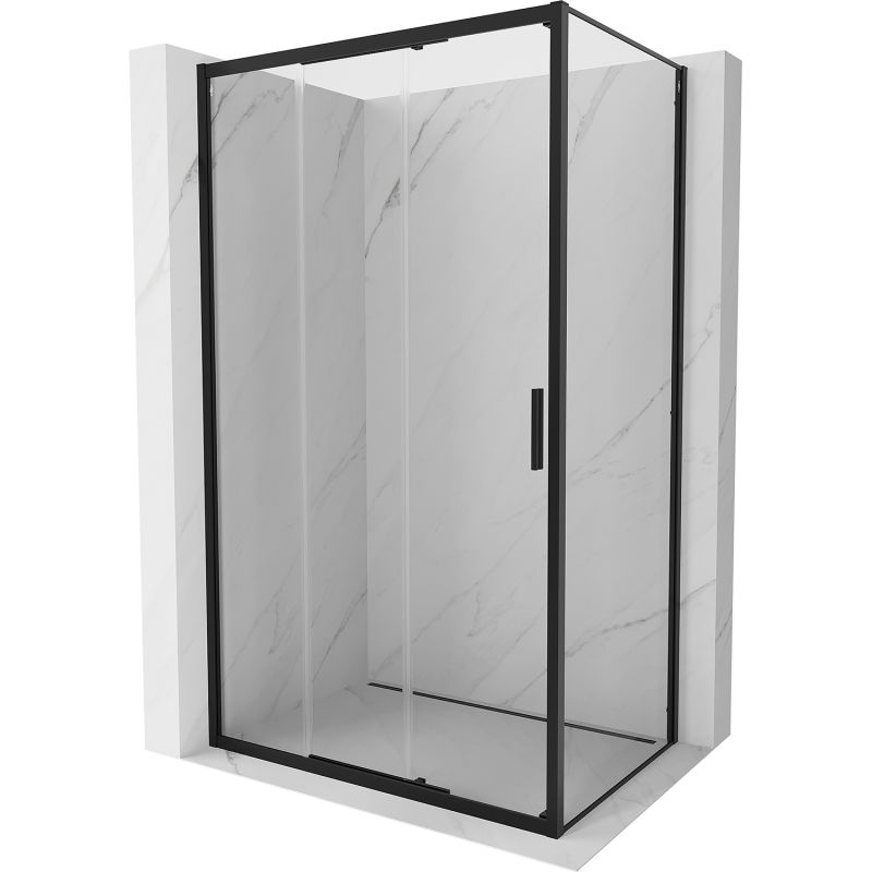 Mexen Exo cabine de douche coulissante 100 x 70 cm, transparente, noire - 8153-100-070-70-00