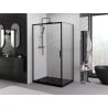 Mexen Exo cabine de douche coulissante 100 x 75 cm, transparent, noir - 8153-100-075-70-00