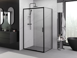 Mexen Exo cabine de douche coulissante 100 x 80 cm, transparente, noire - 8153-100-080-70-00