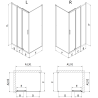 Mexen Exo-3S cabine de douche coulissante 100 x 80 cm, transparente, noire - 8153-100-080-70-00