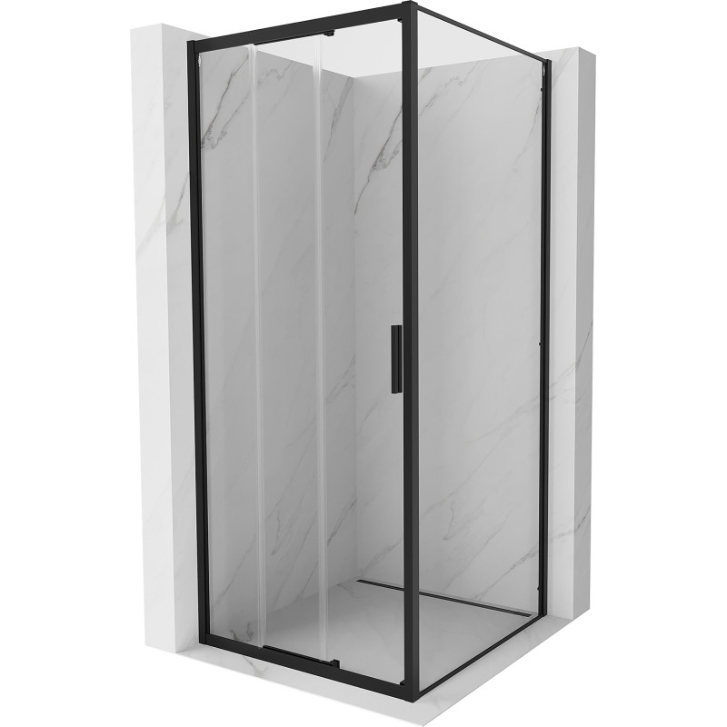Mexen Exo-3S cabine de douche coulissante 90 x 90 cm, transparente, noire - 8153-090-090-70-00