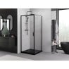 Mexen Exo cabine de douche coulissante 100 x 100 cm, transparente, noire - 8153-100-100-70-00