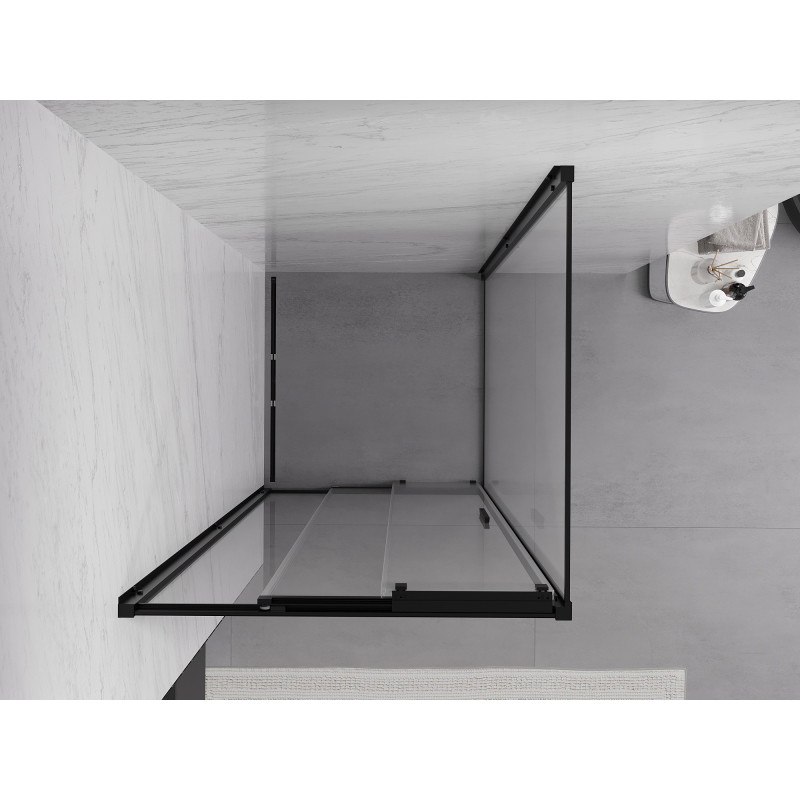 Mexen Exo-3S cabine de douche coulissante 100 x 100 cm, transparente, noire - 8153-100-100-70-00
