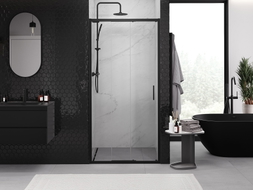 Mexen Exo-3S portes de douche coulissantes 85 cm, transparentes, noires - 8153-085-000-70-00