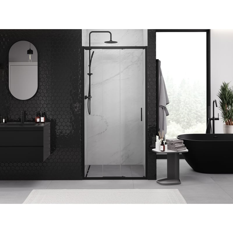 Mexen Exo-3S porte de douche coulissante 100 cm, transparente, noire - 8153-100-000-70-00