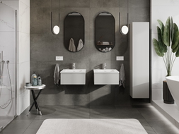 Mexen Orio meuble de salle de bain 50 cm avec lavabo Otis, 1 tiroir, gris mat/blanc mat - 91A10-05023-1-BF62-W18M01