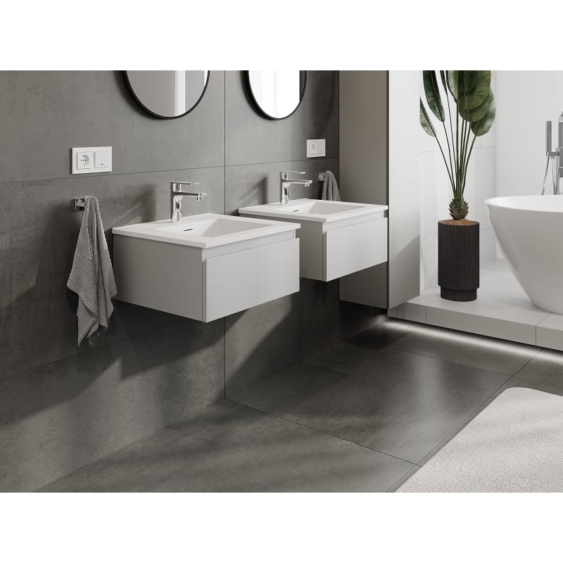 Mexen Orio meuble de salle de bain 50 cm avec lavabo Otis, 1 tiroir, gris mat/blanc mat - 91A10-05023-1-BF62-W18M01