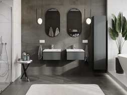 Mexen Orio armoire de salle de bain 50 cm avec lavabo Otis, 1 tiroir, graphite mat/blanc mat - 91A10-05023-1-BF66-W18M01