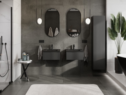 Mexen Orio armoire de salle de bain 50 cm avec lavabo Otis, 1 tiroir, noir mat - 91A10-05023-1-BF71-W18M71