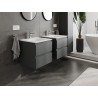 Mexen Orio armoire de salle de bains 50 cm avec lavabo Vela, 2 tiroirs, graphite mat/blanc mat - 91A10-05047-2-BFF66-W23M01