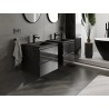 Mexen Orio armoire de salle de bains de 50 cm avec lavabo Otis, 2 tiroirs, noir brillant/noir mat - 91A10-05047-2-BFF70-W18M71