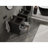 Mexen Orio meuble de salle de bain 50 cm avec lavabo Otis, 2 tiroirs, noir mat - 91A10-05047-2-BFF71-W18M71