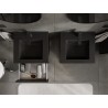 Mexen Orio meuble de salle de bain 50 cm avec lavabo Otis, 2 tiroirs, noir mat - 91A10-05047-2-BFF71-W18M71