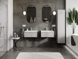 Mexen Orio armoire de salle de bain 60 cm avec lavabo Otis, 1 tiroir, gris mat/blanc mat - 91A10-06023-1-BF62-W18M01