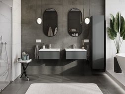 Mexen Orio meuble de salle de bain 60 cm avec lavabo Otis, 1 tiroir, graphite mat/blanc mat - 91A10-06023-1-BF66-W18M01