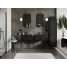 Mexen Orio meuble de salle de bains 60 cm avec lavabo Otis, 1 tiroir, noir brillant/noir mat - 91A10-06023-1-BF70-W18M71