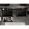 Mexen Orio meuble de salle de bains 60 cm avec lavabo Otis, 1 tiroir, noir brillant/noir mat - 91A10-06023-1-BF70-W18M71