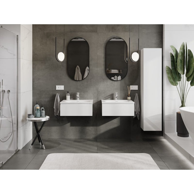 Mexen Orio meuble de salle de bain 60 cm avec lavabo Vela, 1 tiroir, brillant blanc - 91A10-06023-1-BF00-W23M00