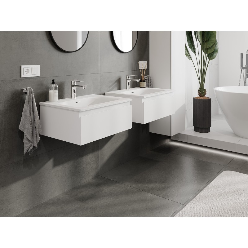 Mexen Orio armoire de salle de bains 60 cm avec lavabo Vela, 1 tiroir, blanc mat - 91A10-06023-1-BF01-W23M01