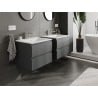 Mexen Orio meuble de salle de bain 60 cm avec lavabo Otis, 2 tiroirs, graphite mat / blanc mat - 91A10-06047-2-BFF66-W18M01