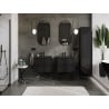 Mexen Orio armoire de salle de bain 60 cm avec lavabo Otis, 2 tiroirs, noir brillant/noir mat - 91A10-06047-2-BFF70-W18M71