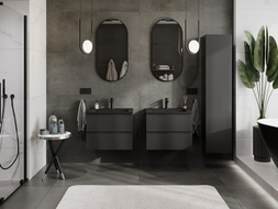 Mexen Orio meuble de salle de bain 60 cm avec lavabo Otis, 2 tiroirs, noir mat - 91A10-06047-2-BFF71-W18M71